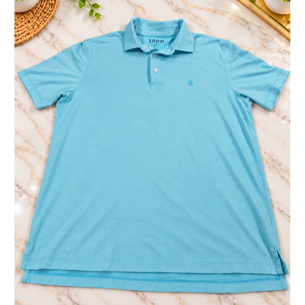 IZOD Teal Or Aqua Polo Shirt Size Medium